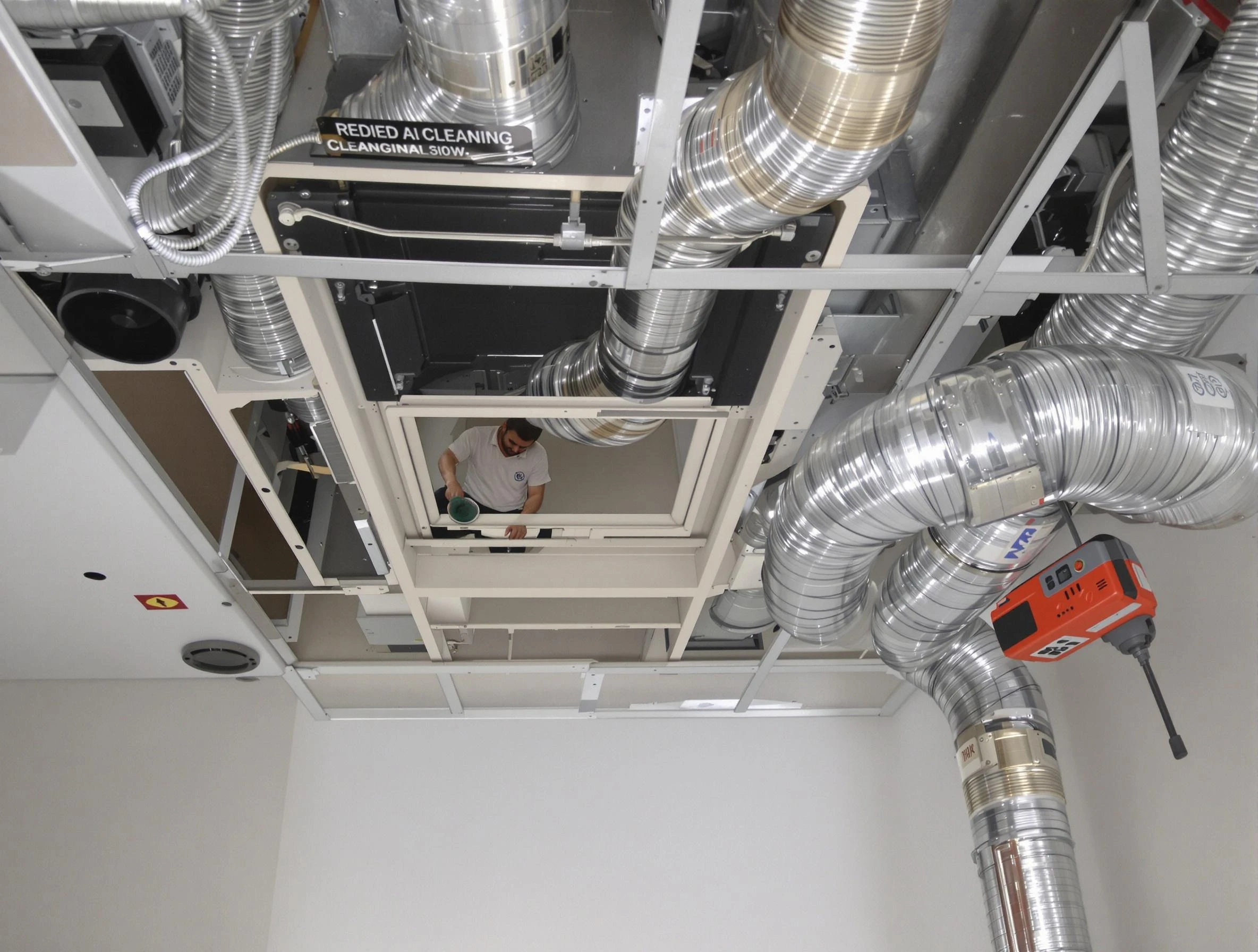 Springville Air Duct Cleaning technician performing detailed central duct system cleaning in Springville