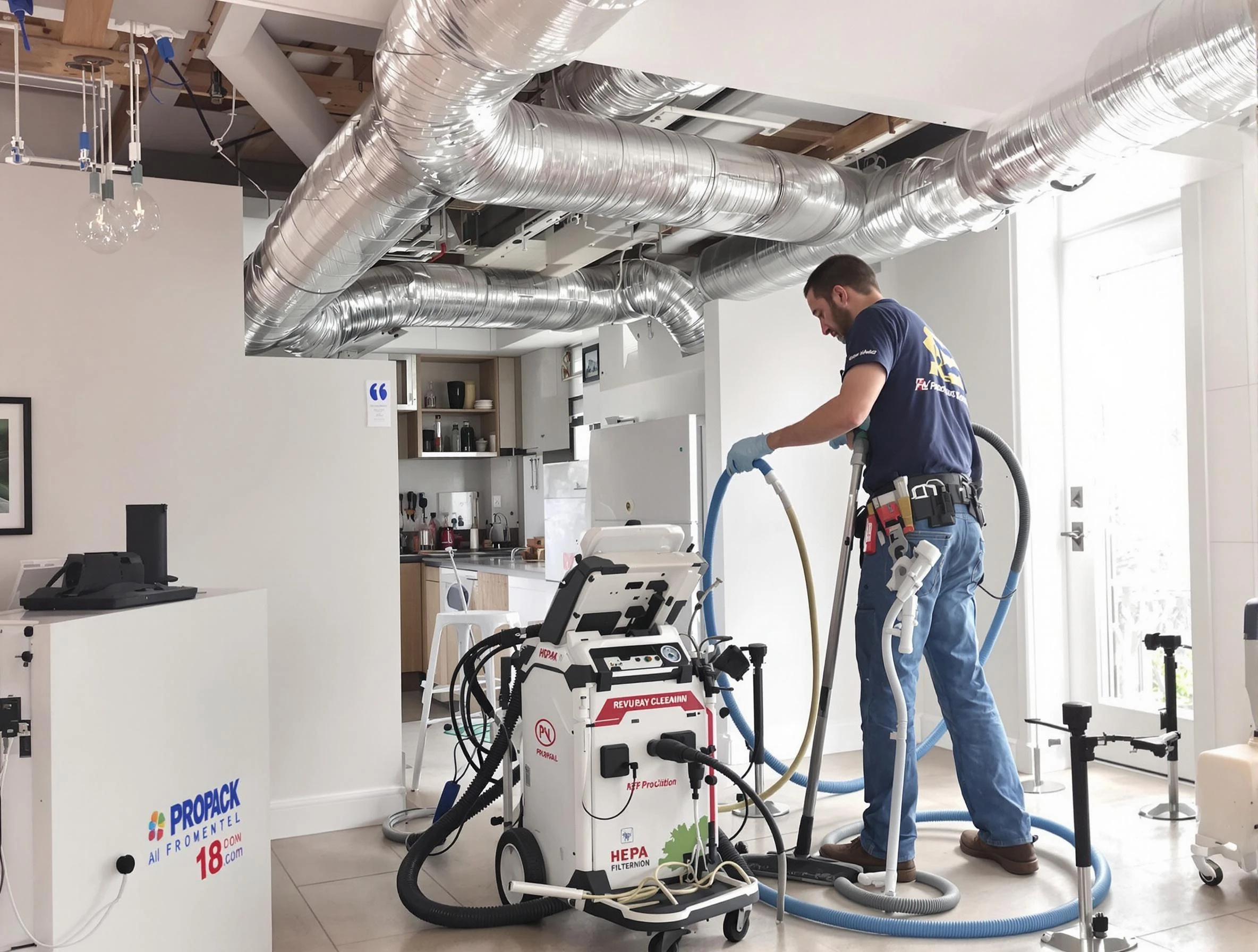 Springville Air Duct Cleaning technician performing advanced pure duct cleaning with specialized equipment in Springville